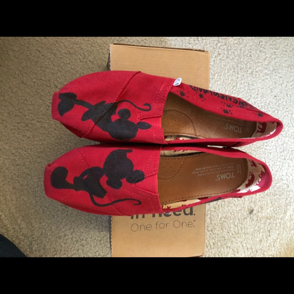Customized Disneyland Toms slip ons size 10